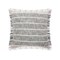 Laddha Home Designs 20" Gray and White Striped Square Throw Pillow with Fringes